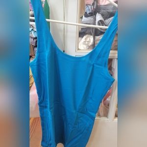 Brand new Victoria's Secret ribbed cotton tank top. Turquoise color. Size XL
